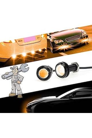 Ayna Altı Led Kartal Gözü Gündüz Farı Led Amber Turuncu 1 Çift