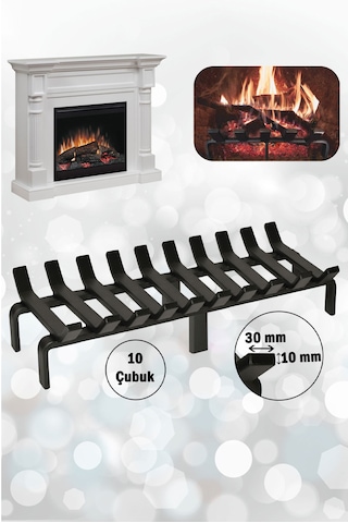 60 Cm X 32 Cm 10 Çubuklu Ekstra Şömine Izgarası Dar Gözlü Izgara