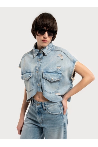 LOFT Oversize Kadın Yelek Lf2036028 Q1.v1 Denim