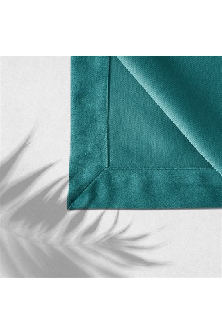 Kadife Dokulu Masa Örtüsü Turkuaz Rengi-648