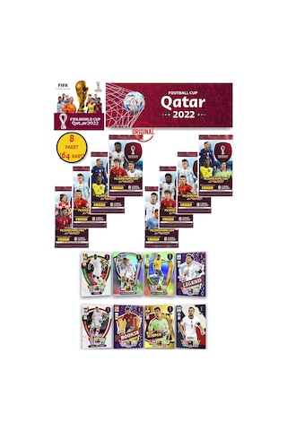 Dünya Kupası Panini Fıfa 2022 Adrenalyn Xl Qatar World Cup Trading Kartı 8 Paket 64 Kart