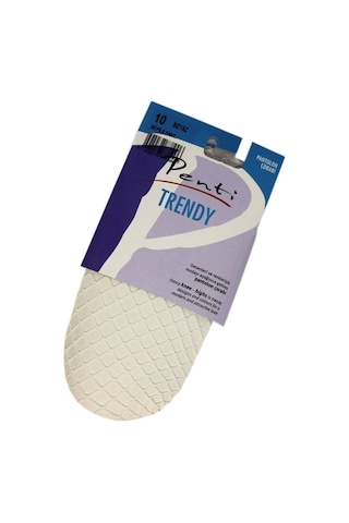 İri Fileli Dizaltı Pantolon Çorabı Beyaz