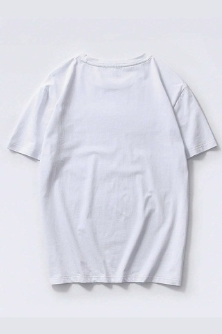 Erkek Beach Baskılı Oversize Tshirt Beyaz