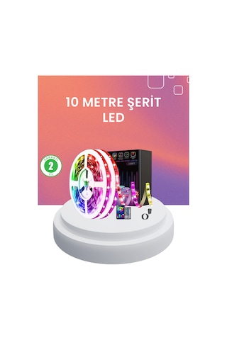 10 Metre Telefon Kontrollü Smart Şerit Led Usb Rgb Kumandalı Standart