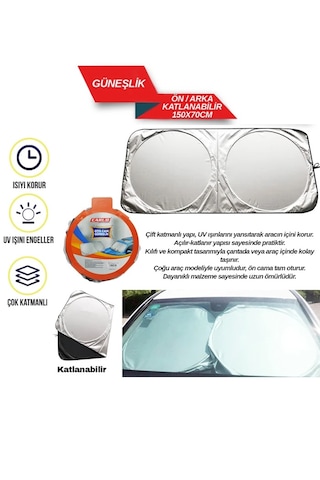 Oto Cam Güneşlik Miflonlu Katlanır 150x70cm