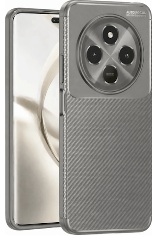 Cosmotex Newface Tecno Spark 30c Kılıf Auto Focus Karbon Kapak - Gri