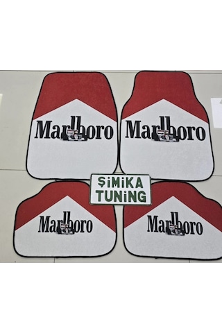 Marlbora Dekor Oto Halı Paspas Üniversal Yıkanabilir Her Araca Uyumlu