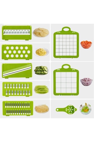 Altron 16 Parça Hazneli Sebze Doğrayıcı Dilimleyici Kesici Çok F