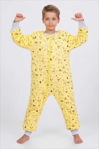 Kız Erkek Çocuk Kalın Elyaf Dolgulu Premium Kalite 2.5 Tog Desenli Uyku Tulumu Kahve