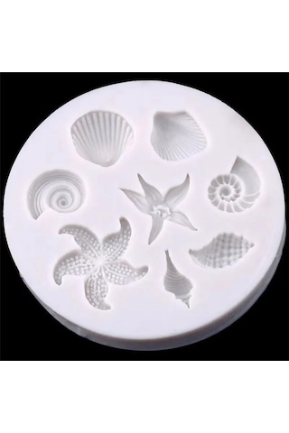 Yaozixa Deniz Canavarları Ve Kabuk Desenli Gri Silikon Kalıp - Çikolata, Şeker Ve Pasta Dekorasyonu İçin El Yapımı Kalıp