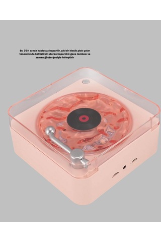 Retro Saatli Bluetooth Hoparlör Gece Lambalı Kristal Ses Kalitesi Yeni Nesil