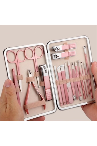 Ayt Sunup Sn-27097 Paslanmaz Çelik 18in1 Profesyonel Manikür Tırnak Bakım Seti