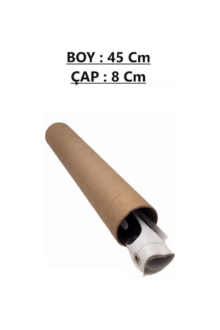 1 Adet Rulo Kargo Tüpü 45 Cm Uzunluk 8cm Çap Silindir Kutu Karton Masura Kedi Tırmalama Için Kutu