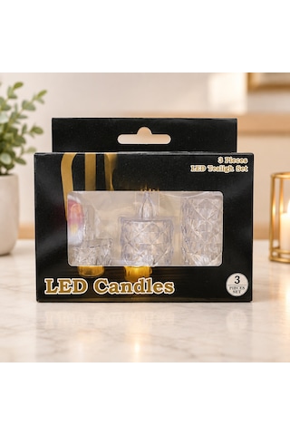 Kristal Led Mum 3'lü Belirtilmemiş