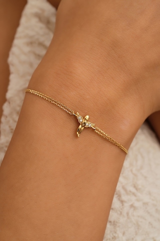 Sefa Gold 14 Ayar Altın Melek Bileklik Sarı - Beyaz Altın