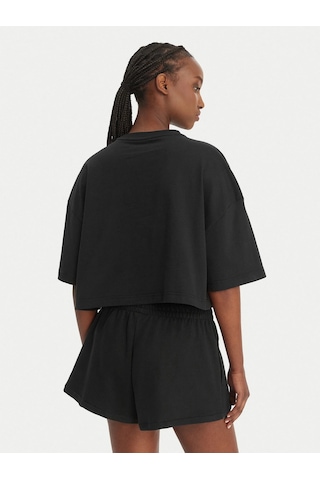 Calvin Klein Lv047f828g Ss Boxy Crop Kadın Tişört Siyah