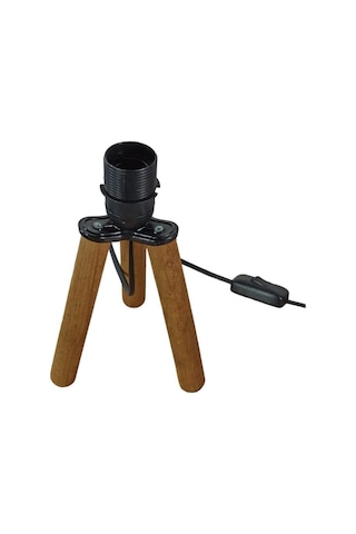 Tr Bohhem Ahşap Tripod Abajur Ayağı Klasik Ahşap