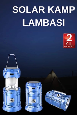 Mey İthalat Solar Şarjlı Kamp Lambası Güneş Enerjili Kızaklı Kamp Feneri Çadır Feneri Led Işıldak Çok Renkli