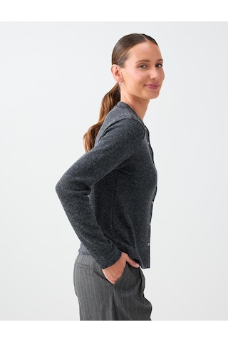 Jimmy Key Koyu Antrasit Düğme Detaylı Yuvarlak Yaka Soft Touch Hırka 6ww109050979