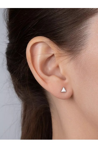 Vladlena 925 Ayar Gümüş Üçgen Pırlanta Küpeler 229260237 beyaz