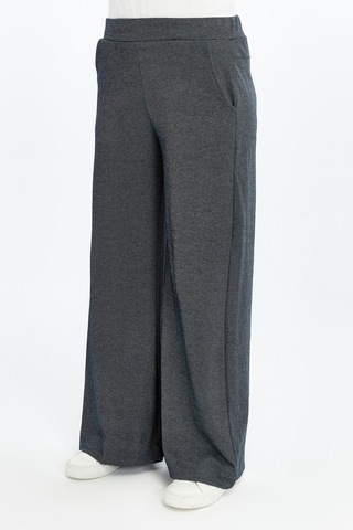Kadın Bol Paça Regular Fit Pantolon Lacivert - Beyaz