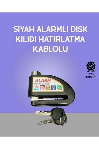 Northcity Yüksek Sesli 110db Çelik Disk Kilidi - Su Geçirmez, Şok Sensörlü Alarm