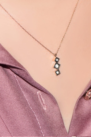 Asimetrik Tasarım Kare Elmas Kolye Ucu 3’Lü Kolye  Tria