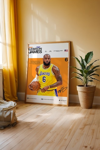 Lebron James King James Ahşap Çerçeveli Poster Tablo Modern Duvar Dekoru