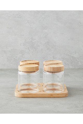 English Home Monetta Cam 5 Parça Baharatlık 300 Ml Natural Natural