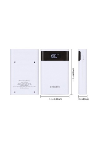 Flybuy Haweel Hwl9600 Beyaz 4x18650 Usb Çift Çıkışlı Lcd Powerbank Kutusu Piller Dahil Değil BEYAZ