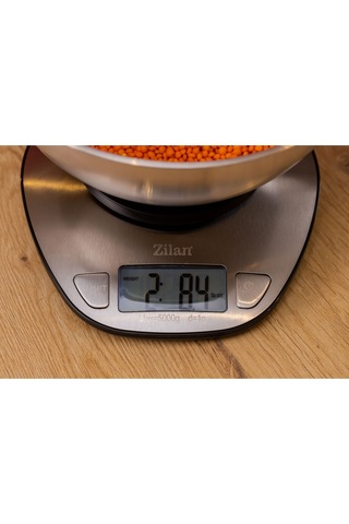 Zln2960 Dijital Mutfak Tartısı 5 Kg 1 Gr Hassasiyet Paslanmaz Çelik Yüzey Pil Dahil Gri - Inox