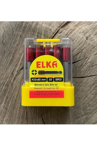 Elka Pz2 Stoplu Vida Sıkma Ucu Mıknatıslı Yıldız Bits Uç Yıldız Uç 65mm 10 Adet