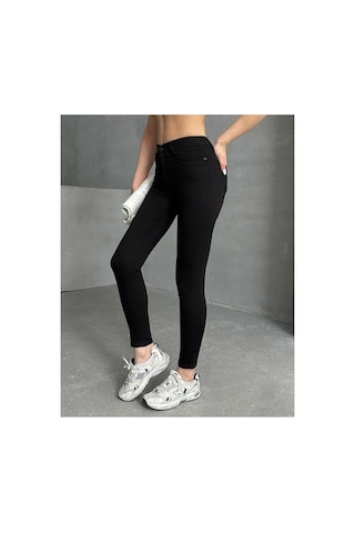 Kene Jeans Yüksek Bel Slim Fit Keten Likralı Dar Paça /basic Siyah Rahat Kesim Tam Kalıp Siyah