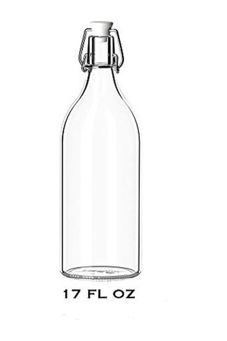 Şeffaf Cam Şişe Tıpalı Yağ Sirke Içecek Bira Su Kombucha Kefir Soda Için Sallanan Şişeler 481 Ml Çok Renkli