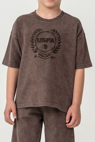 U.S. Polo Assn. Erkek Çocuk Bermuda 2'li Takım Çikolata-2530 Kahverengi
