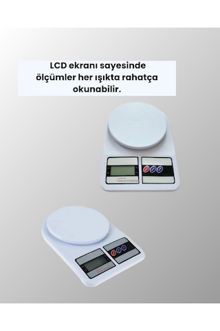 Beyaz Plastik Dijital Mutfak Tartısı 24x16.8x1.5cm Beyaz Plastik Dijital Mutfak Tartısı 24x16.8x1.5