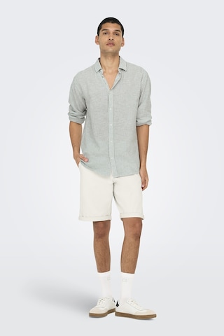 Only & Sons Erkek Gömlek 22026601 Krem-yeşil Krem-yeşil Krem - Yeşil