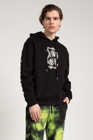 Jahr Marc Dragon Baskılı Siyah Oversize Erkek Sweatshirt Siyah