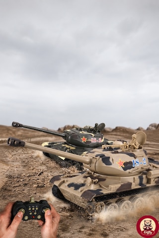 Oyuncak Uzaktan Kumandalı Tank Is-2 Model Sovyet Tankı Sesli Led Işıklı Müzikli Ses Ve Atış Efektli Şarjlı Göndesi 360 Dönen Rc Tank 1:20 Ölçek 38 Cm Sarı