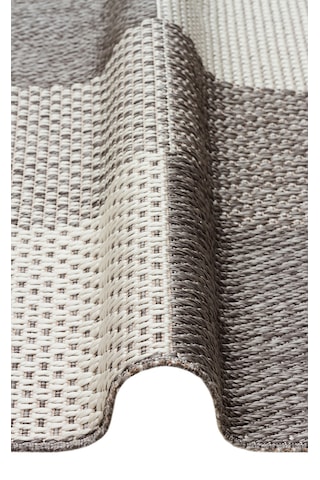 Mona Mn01 Geometrik Desenli Gri Modern Salon Halısı Hav Toz Vermez Kaymaz Tabanlı
