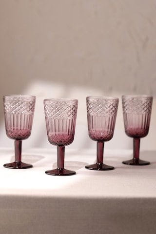 Rakle Vega 4'lü Su Kadehi Seti Bordo 280 Cc Renkli