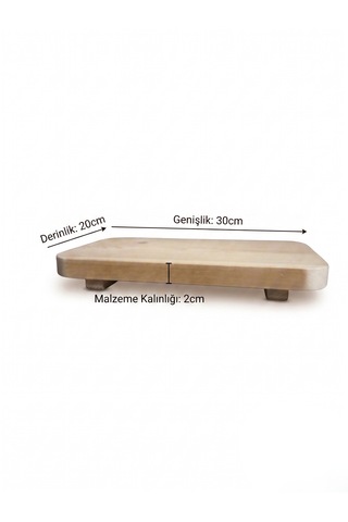 Nest Woodtr Ham Doğal Ahşap Sunum Tahtası 30x20cm Dekoratif Tepsi Ahşap Ayaklı Sunumluk Ceviz