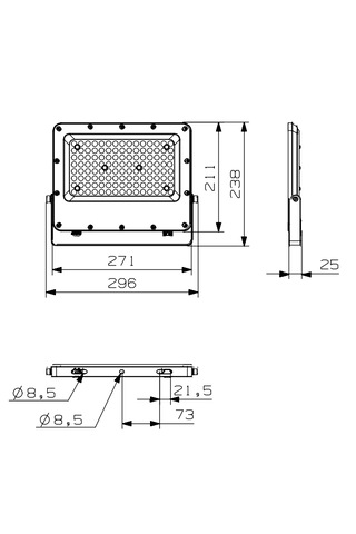 Goya Ledli Projektör 100w 6500k Ip65