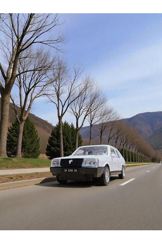 Nostaljik Metal Çek Bırak Beyaz Tofaş Şahin Araba Kapılar Açılır Diğer