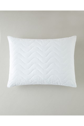 Napline Pamuklu Kapitoneli Sıvı Geçirmez Alez Yastık Kılıfı 50x70 Cm Beyaz