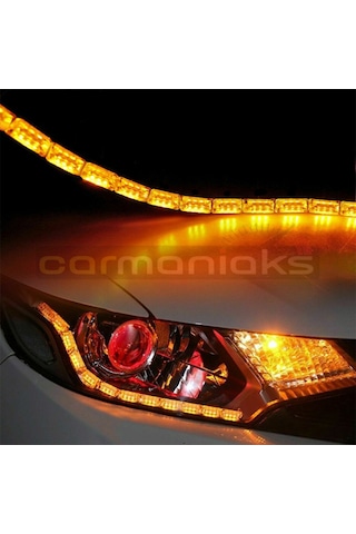 Far İçi Far Üstü Su Geçirmez Kayar Led Sinyalli 16 Led Yapışkanlı