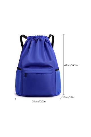 Fortunelane Mini Spor Çanta - Outdoor Antreman Ve Fitness İçin Vücut Suyu Ve Kuru Bölmeli Drawstring Sırt Çantası Göl Mavisi Mavi