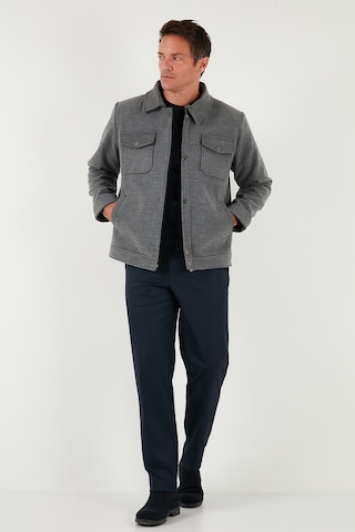Buratti Slim Fit Ceket Yaka Astarlı Kaşe Erkek Kaban 58400347 Açık Gri