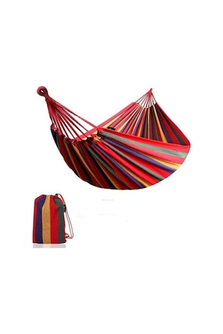 Hamak 190 Cm Kamp Hamağı Piknik Hamağı Bahçe Balkon Outdoor Kamp Salıncak Kırmızı