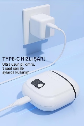 Ofisinn Elektrikli Otomatik Tırnak Makası Bebek, Çocuk Ve Yetişkinler İçin Şarj Edilebilir Akıllı Güvenlik Tırnak Makası Beyaz